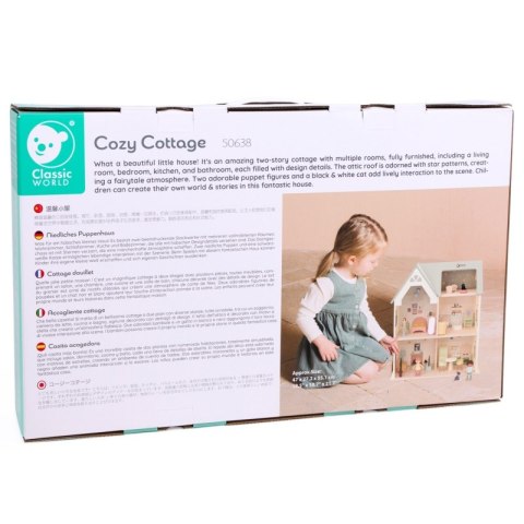 CLASSIC WORLD Wielki Drewniany Domek dla Lalek z mebelkami