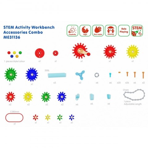 MASTERKIDZ Drewniany Warsztat XXL Montessori STEM z Narzędziami + Akcesoria