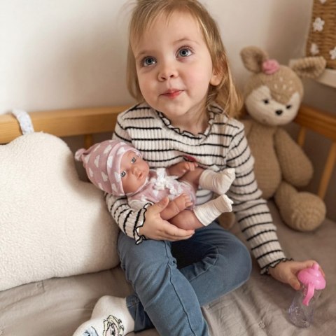 UROCZY BOBASEK LALKA W UBRANKU 36 CM DLA DZIECI ZABAWA NAUKA UMIEJĘTNOŚCI