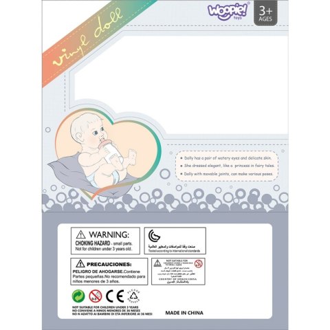 UROCZY BOBASEK LALKA W UBRANKU 36 CM DLA DZIECI ZABAWA NAUKA UMIEJĘTNOŚCI