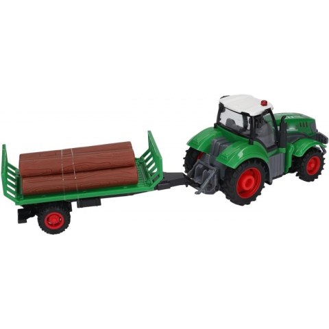 TRAKTOR Z PRZYCZEPĄ NA PILOTA STEROWANY RC SKALA 1:24 ŚWIATŁA LED KOGUT