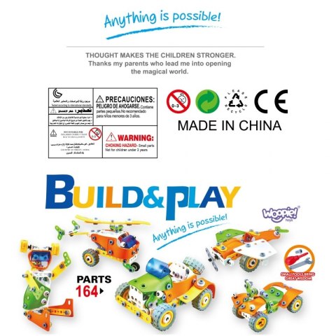 ZESTAW KLOCKI KONSTRUKCYJNE POJAZDY STEM 163 EL KREATYWNE DLA DZIECI
