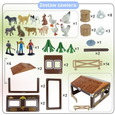 ZESTAW MAŁY ROLNIK FARMA ZAGRODA ZWIERZĘTA AKCESORIA KREATYWNE DLA DZIECI