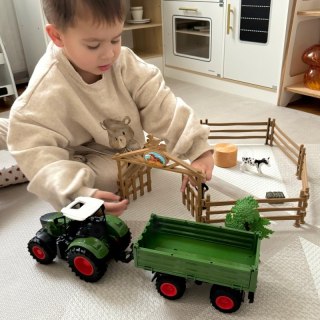 ZESTAW MINI FARMA TRAKTOR ZWIERZĘTA OSADA ROLNIK 1:24 POJAZD DLA DZIECI
