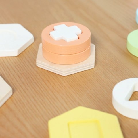 SORTER MONTESSORI KSZTAŁTÓW KOLORÓW UKŁADANKA WIEŻA EDUKACYJNE ROZWOJOWE