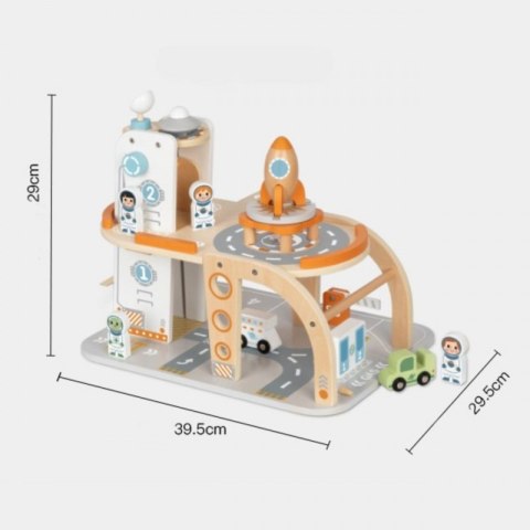 TOOKY TOY Drewniany Kosmiczny Parking Stacja Kosmiczna