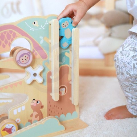 LABIRYNT TABLICA EDUKACYJNA TOR 2W1 DREWNIANY EDUKACYJNY KREATYWNY KOLOROWY