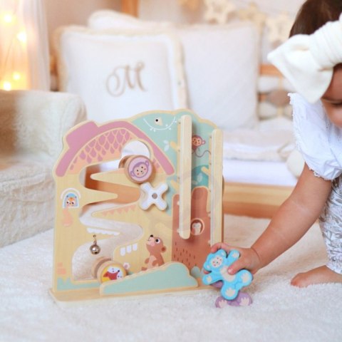 LABIRYNT TABLICA EDUKACYJNA TOR 2W1 DREWNIANY EDUKACYJNY KREATYWNY KOLOROWY