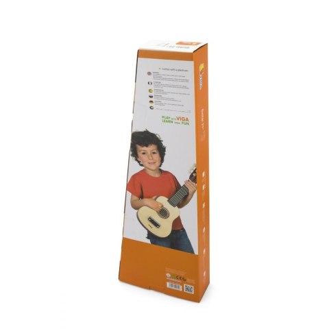Viga Drewniana gitara dla dzieci Naturalna 21 cali 6 strun