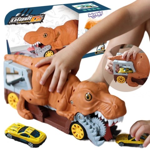 DINOZAUR WYRZUTNIA SAMOCHODÓW AUTO 1SZT POJAZD DLA DZIECI ZABAWA NAUKA