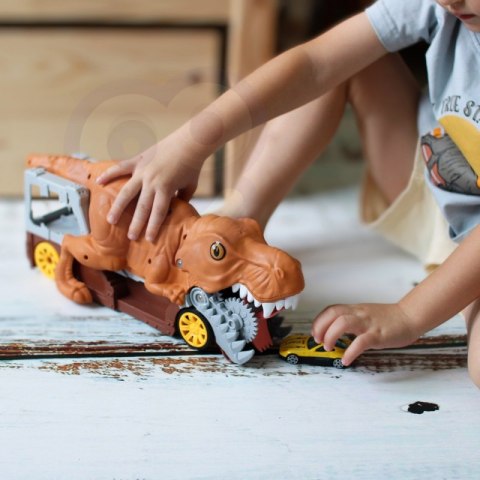 DINOZAUR WYRZUTNIA SAMOCHODÓW AUTO 1SZT POJAZD DLA DZIECI ZABAWA NAUKA