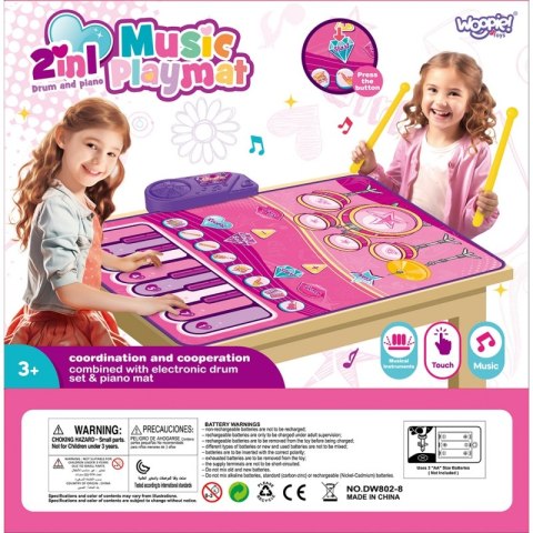 DUŻA MATA MUZYCZNA 2W1 PERKUSJA INTERAKTYWNA PIANINO DLA DZIECI KREATYWNA
