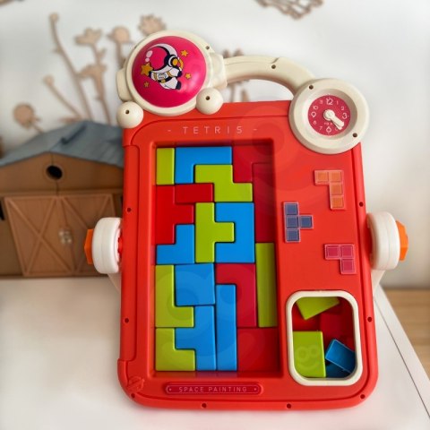 DWUSTRONNA TABLICA DO RYSOWANIA GRA TETRIS 2W1 DLA DZIECI POMARAŃCZOWA EDUKACYJNA