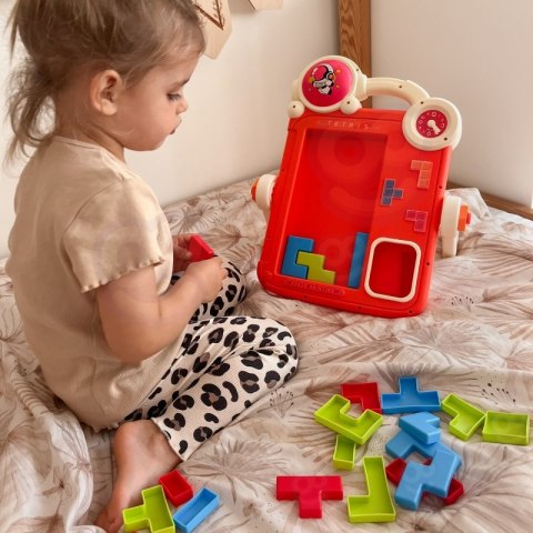DWUSTRONNA TABLICA DO RYSOWANIA GRA TETRIS 2W1 DLA DZIECI POMARAŃCZOWA EDUKACYJNA