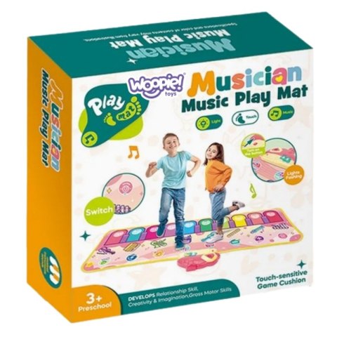 MATA MUZYCZNA XXL DINUSIE 2W1 PIANINKO DLA DZIECI MELODIE 110CM INTERAKTYWNA