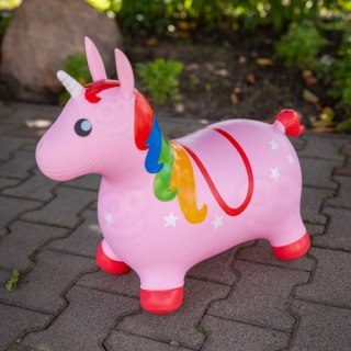 SKOCZEK GUMOWY DO SKAKANIA JEDNOROŻEC RÓŻOWY DLA DZIECI POMPKA KREATYWNE