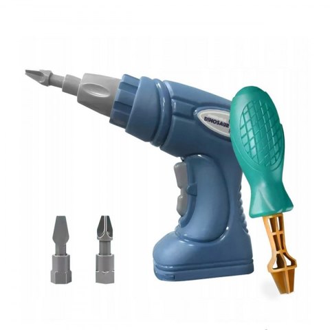 ZESTAW DINOZAURY DO SKRĘCANIA 3 SZT. KONSTRUKCYJNY W PUDEŁKU WIERTARKA