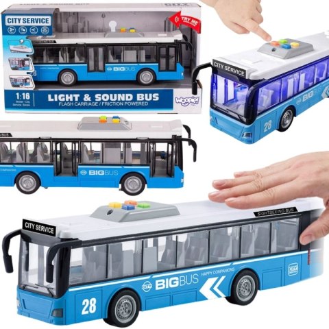 AUTOBUS MIEJSKI INTERAKTWNY ELEKTRYCZNY 1:16 POJAZD ŚWIATŁA DŹWIĘKI