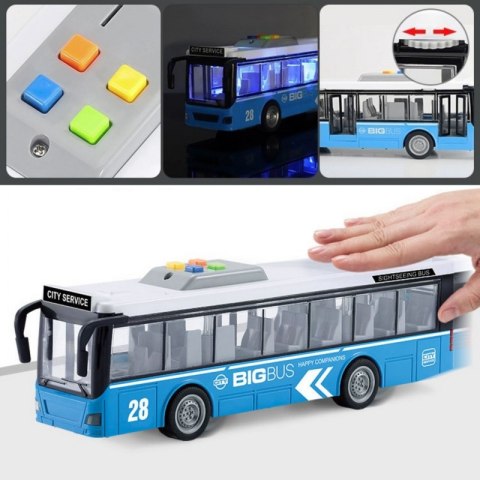 AUTOBUS MIEJSKI INTERAKTWNY ELEKTRYCZNY 1:16 POJAZD ŚWIATŁA DŹWIĘKI