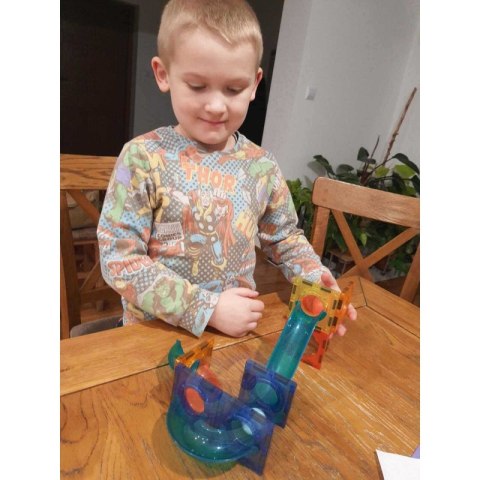 WOOPIE Klocki Magnetyczne Tor Kulkowy Świetlny Kulodrom 49 el.