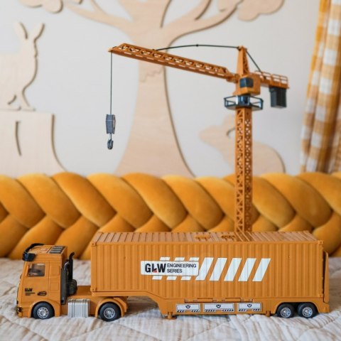 WOOPIE Samochód Ciężarowy 6w1 Zestaw Budowy Dźwig Resoraki Akcesoria