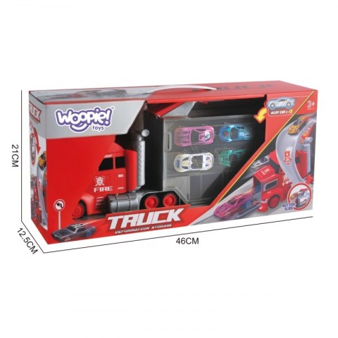 WOOPIE Zestaw Ciężarówka Laweta Garaż Tor Wyścigowy