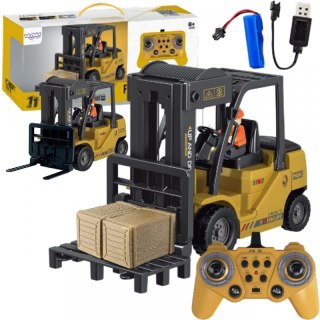 WÓZEK WIDŁOWY ZDALNIE STEROWANY 1:24 FUNKCJE PARA DŹWIĘKI ŚWIATŁA PILOT 2.4G