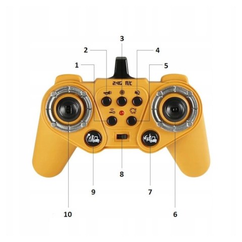 WÓZEK WIDŁOWY ZDALNIE STEROWANY 1:24 FUNKCJE PARA DŹWIĘKI ŚWIATŁA PILOT 2.4G