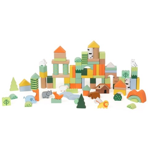 CLASSIC WORLD Zestaw Drewnianych Klocków Leśny Świat 100 el.