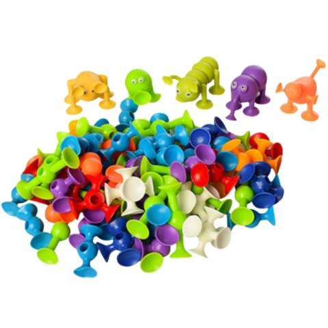 KLOCKI KONSTRUKCYJNE Z PRZYSSAWKAMI ZWARIOWANE ZWIERZAKI EDUKACYJNE KREATYWNE