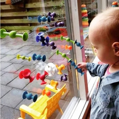 KLOCKI KONSTRUKCYJNE Z PRZYSSAWKAMI ZWARIOWANE ZWIERZAKI EDUKACYJNE KREATYWNE