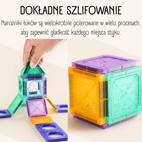 WOOPIE Klocki Magnetyczne Konstrukcyjne 3D Zestaw Edukacyjny Zamek Pojazdy110el..