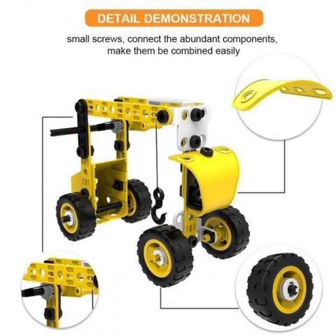 POJAZDY ZESTAW KONSTRUKCYJNY 8W1 KLOCKI STEAM KREATYWNE KONCENTRACJA