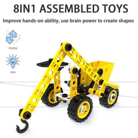 POJAZDY ZESTAW KONSTRUKCYJNY 8W1 KLOCKI STEAM KREATYWNE KONCENTRACJA