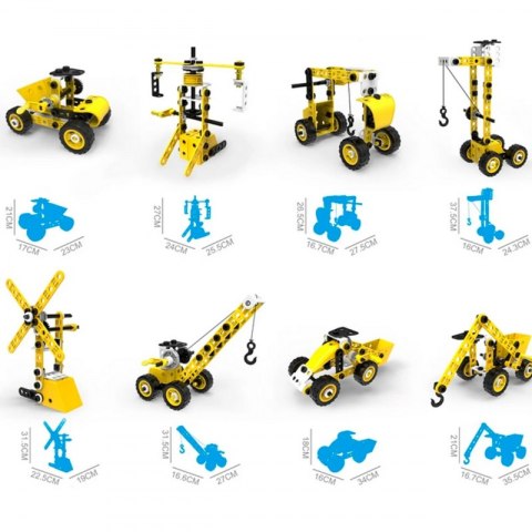 POJAZDY ZESTAW KONSTRUKCYJNY 8W1 KLOCKI STEAM KREATYWNE KONCENTRACJA