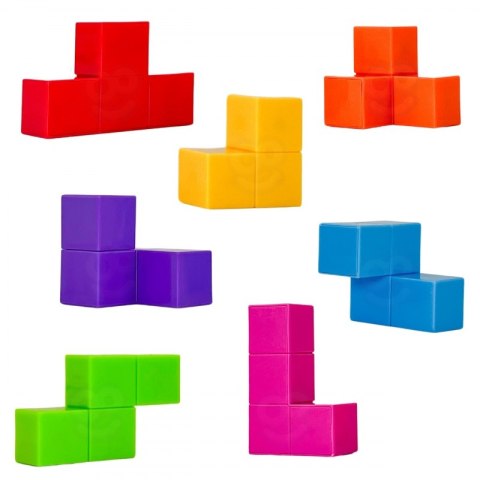 UKŁADANKA KOSTKA TETRIS Z ZESTAWEM KART EDUKACYJNA DLA DZIECI