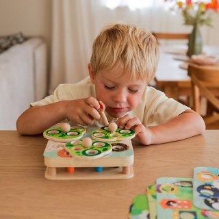 DREWNIANA GRA ZRĘCZNOŚCIOWA 2W1 WYCIĄGNIJ ROBACZKI DLA DZIECI EDUKACYJNE