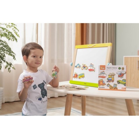 VIGA Drewniane magnesy pojazdy zestaw