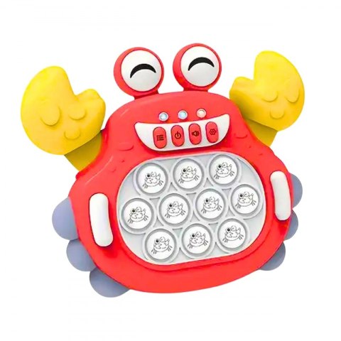 WOOPIE Gra POP IT Elektroniczna Antystresowa Zręcznościowa Krab Czerwony