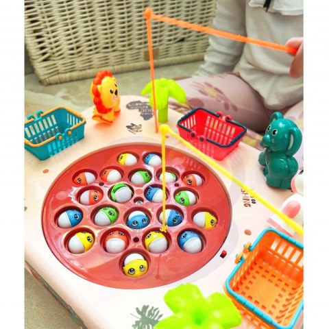 GRA ZRĘCZNOŚCIOWA ŁOWIENIE RYB INTERAKTYWNY STOLIK RÓŻOWY WĘDKOWANIE