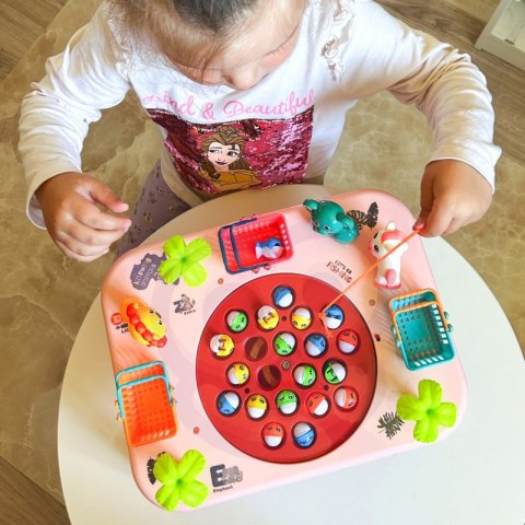 GRA ZRĘCZNOŚCIOWA ŁOWIENIE RYB INTERAKTYWNY STOLIK RÓŻOWY WĘDKOWANIE