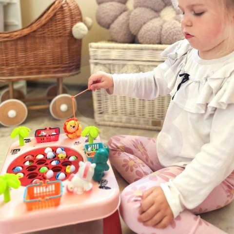 GRA ZRĘCZNOŚCIOWA ŁOWIENIE RYB INTERAKTYWNY STOLIK RÓŻOWY WĘDKOWANIE