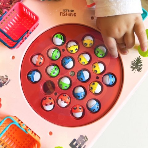 GRA ZRĘCZNOŚCIOWA ŁOWIENIE RYB INTERAKTYWNY STOLIK RÓŻOWY WĘDKOWANIE