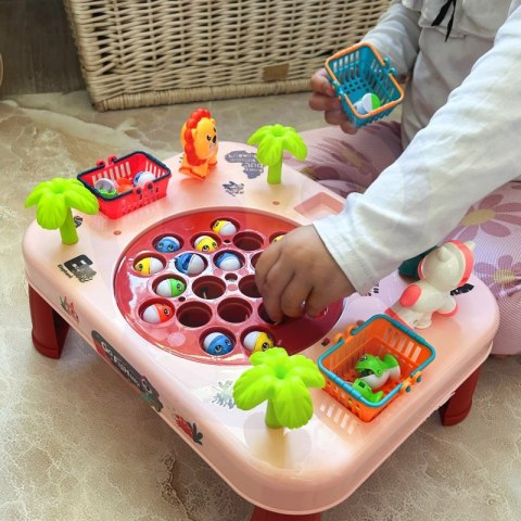 GRA ZRĘCZNOŚCIOWA ŁOWIENIE RYB INTERAKTYWNY STOLIK RÓŻOWY WĘDKOWANIE