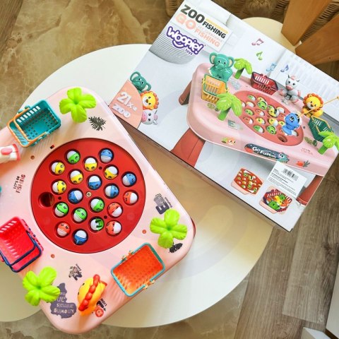 GRA ZRĘCZNOŚCIOWA ŁOWIENIE RYB INTERAKTYWNY STOLIK RÓŻOWY WĘDKOWANIE