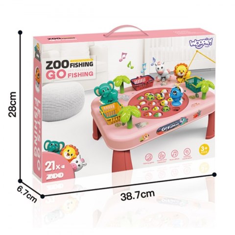 GRA ZRĘCZNOŚCIOWA ŁOWIENIE RYB INTERAKTYWNY STOLIK RÓŻOWY WĘDKOWANIE