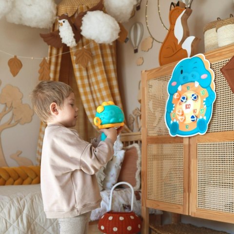 WOOPIE Gra w Rzutki Dart Pistolet Dinozaur na Kulki Rzepy Tarcza Punkty Strzelanie