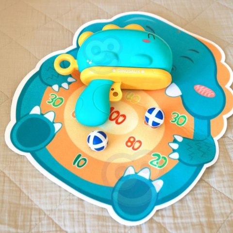 WOOPIE Gra w Rzutki Dart Pistolet Dinozaur na Kulki Rzepy Tarcza Punkty Strzelanie