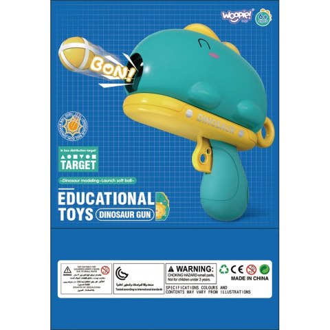 WOOPIE Gra w Rzutki Dart Pistolet Dinozaur na Kulki Rzepy Tarcza Punkty Strzelanie