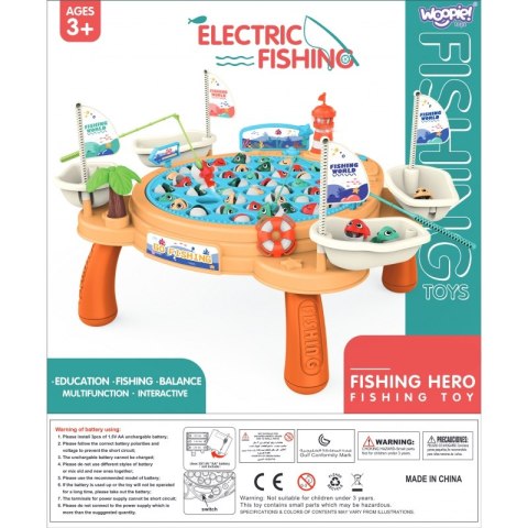 INTERAKTYWNY STOLIK GRA ŁOWIENIA RYBEK NA MAGNES DLA DZIECI STATEK PIRACKI EDUKACYJNA